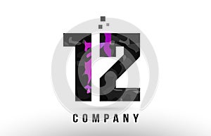 purple black number 12 logo design