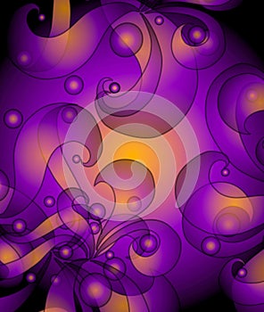 Purple Black Swirls Background