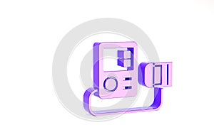 Purple Blood pressure icon isolated on white background. Minimalism concept. 3d illustration 3D render