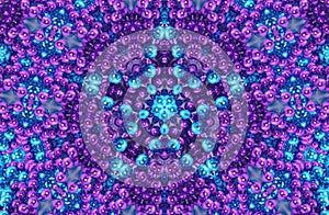 Purple and Blue Abstract Beaded Background Kaleidoscope