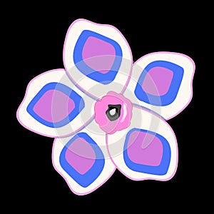 Purple-blue flower. Vector graphics.