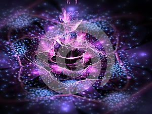 Purple and blue fractal flower