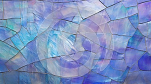 purple, blue and green mosaic wall, broken glass