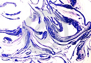 Purple and blue green watercolor wash background with fringe bleed and bloom blotches in grainy watercolor paint on paper texture.