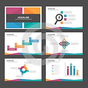 Purple blue Orange green Infographic elements icon presentation template flat design set for advertising marketing brochure flyer