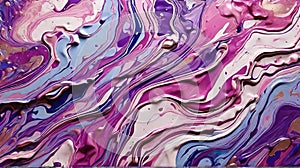 Purple, Blue, Pink Color Palette with Liquid Fluid Texture - Oil Acrylic Paint Background Illustration for Wallpaper and Banners.