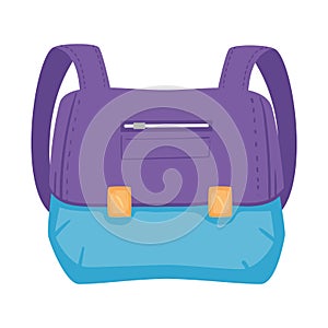 purple and blue school bag