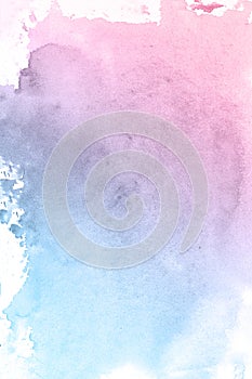 Purple and blue soft creative watercolor background, beautiful planet.