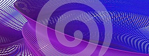 Purple and Blue Thin Curved Delicate Lines Delicate Luxury Design Isolated Elegant Modern 3D Rendering Abstract Background