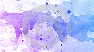 Purple and blue watercolor paint illustration background, lettering scrapbook sketch.