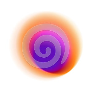 Purple blurred hole pattern. Orange radial spot with round red