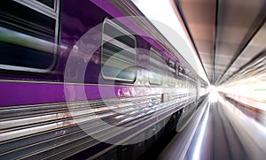 Purple bogies of Train (motion speed style)