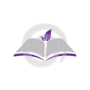 Purple Book Logo Logo Education