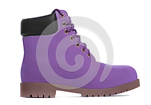 Purple boot. Side view