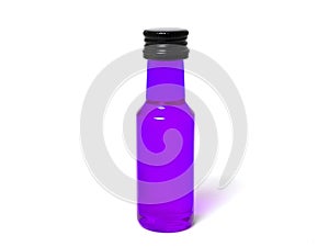 Purple bottle on white background