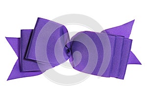 Purple bow, isolated on white background