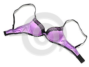 Purple bra with black lace