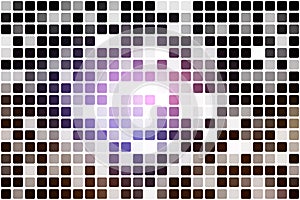 Purple brown black occasional opacity mosaic over white