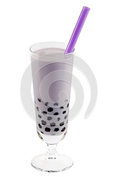 Purple bubble tea with clipping path