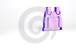 Purple Bulletproof vest for protection from bullets icon isolated on white background. Body armor sign. Military