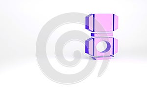Purple Carton cardboard box icon isolated on white background. Box, package, parcel sign. Delivery and packaging