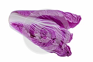 Purple chinese cabbage isolated on a white background