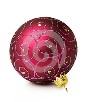 Purple Christmas ball with ornament