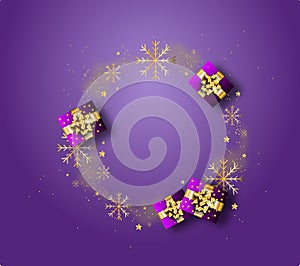 Purple christmas design background