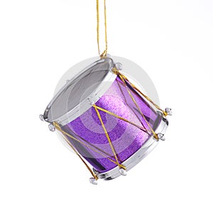 Purple Christmas Drum Ornament