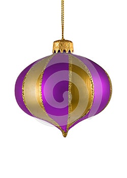 Purple christmas tree ornament