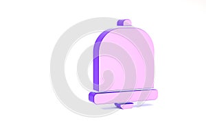 Purple Church bell icon isolated on white background. Alarm symbol, service bell, handbell sign, notification symbol