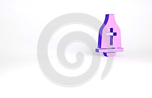 Purple Church bell icon isolated on white background. Alarm symbol, service bell, handbell sign, notification symbol