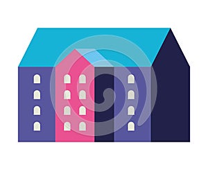 Purple city building vector design