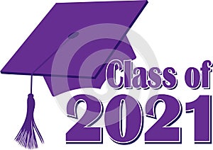 Purple Class of 2021 Graduation Cap