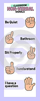 Purple Clean Non-Verbal Signals Infographic photo
