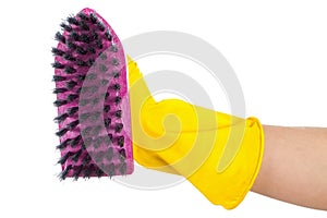 Purple cleaning brush