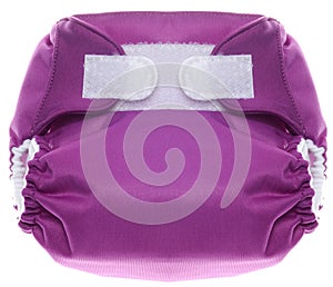 Purple Cloth Diaper with Hook and Loop Closure