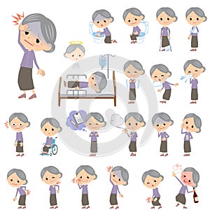 Purple clothes grandmother About the sickness