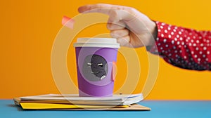 The purple coffee cup.AI generated image