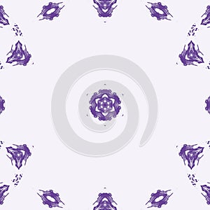 Purple color flowers art texture on zikzak pattern for tile printings. photo