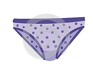 Purple color glamour style pants underwear vector illustration isolated on white background