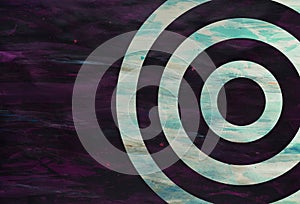 Purple Color Paint Strokes on Canvas Surface with concentric circles. photo