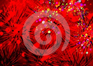 Colored Christmas bokeh light abstract holiday background