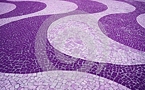 Purple Colored Wave Patterned Mosaic Pavement for Background