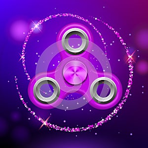 Purple colorful spinner on an abstract background