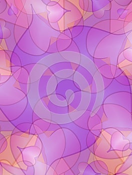Purple Coloured Hearts Pattern