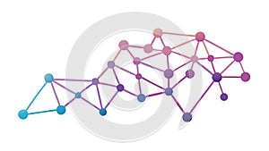 Purple Connected Dots Abstract Network Data Graphic, vector design Generative AI