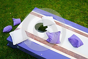 Purple Cornhole Bean Bag Toss Game