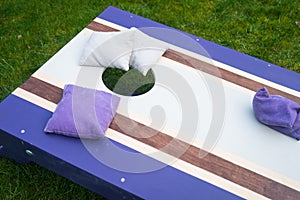 Purple Cornhole Bean Bag Toss Game