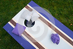 Purple Cornhole Bean Bag Toss Game